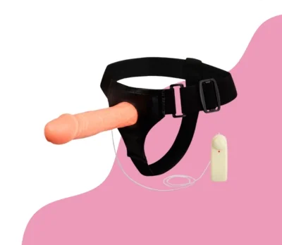 Hollow Strapon Dildo With Vibration &Amp; Balls