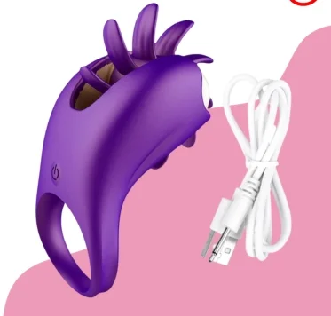 Rotating Magic Tongue Vibrating Penis Ring