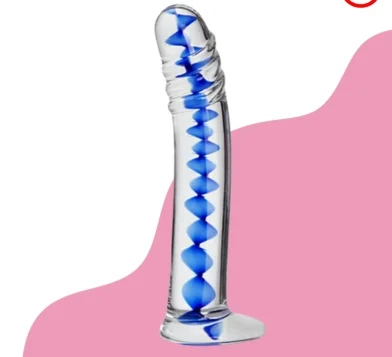 Sapphire Spiral Glass Dildo